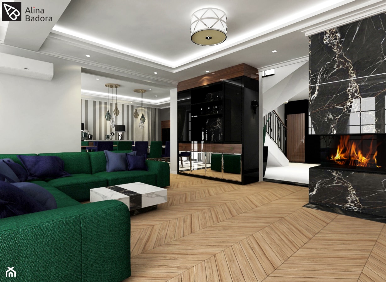 Przestronny salon w luksusowej willi - zdjęcie od Alina Badora Pracownia Architektury Wnętrz - Homebook