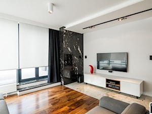 Malinowy modern - nowoczesny apartament na warszawskim Białym Kamieniu