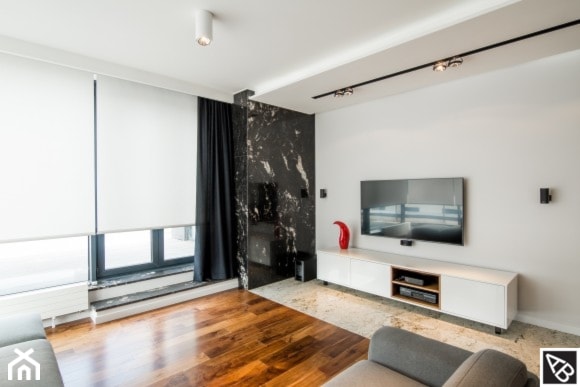 Malinowy modern - nowoczesny apartament na warszawskim Białym Kamieniu
