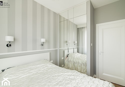 Elegancka sypialnia w bieli w stylu glamour - zdjęcie od Alina Badora Pracownia Architektury Wnętrz