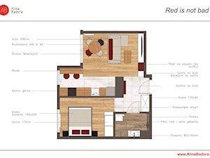 Mieszkanie z czerwonymi akcentami kolorystycznymi - zdjęcie od Alina Badora Pracownia Architektury Wnętrz