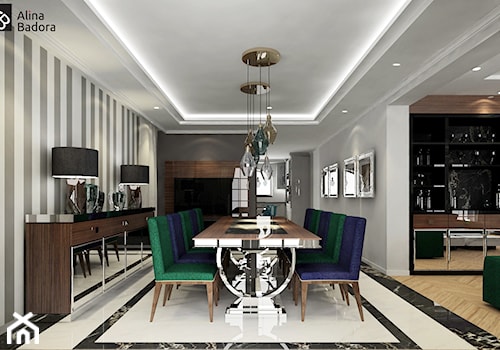 Przestronna jadalnia w luksusowej willi - zdjęcie od Alina Badora Pracownia Architektury Wnętrz