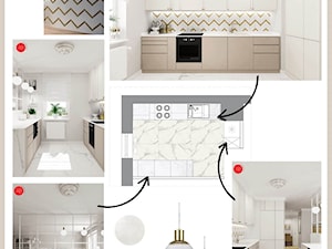 Kuchnia w bieli ze złotymi detalami - zdjęcie od Alina Badora Pracownia Architektury Wnętrz