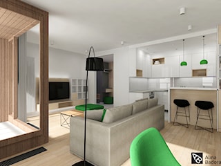 Zielono mi - projekt wnętrz apartament w warszawskiej 19 Dzielnicy 