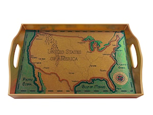Rectangular serving tray - Old map : USA - USA-05-AZS - zdjęcie od Ducoteduparc