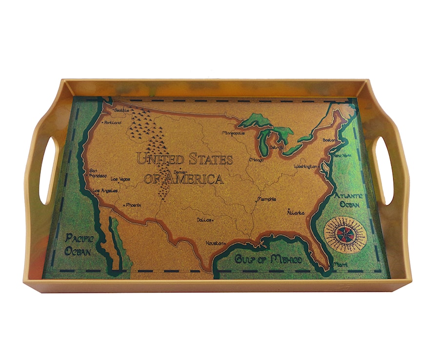 Rectangular serving tray - Old map : USA - USA-05-AZS - zdjęcie od Ducoteduparc