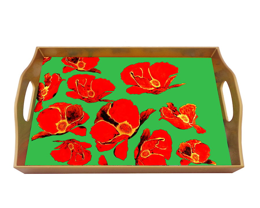 Rectangular serving tray - Coquelicots - AMA-05-AZS - zdjęcie od Ducoteduparc