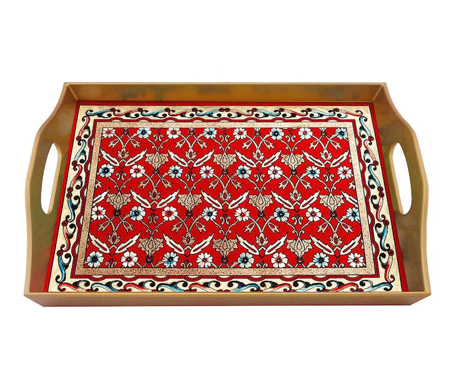 Rectangular serving tray - Fleurs persanes - FLE-05-AZS - zdjęcie od Ducoteduparc