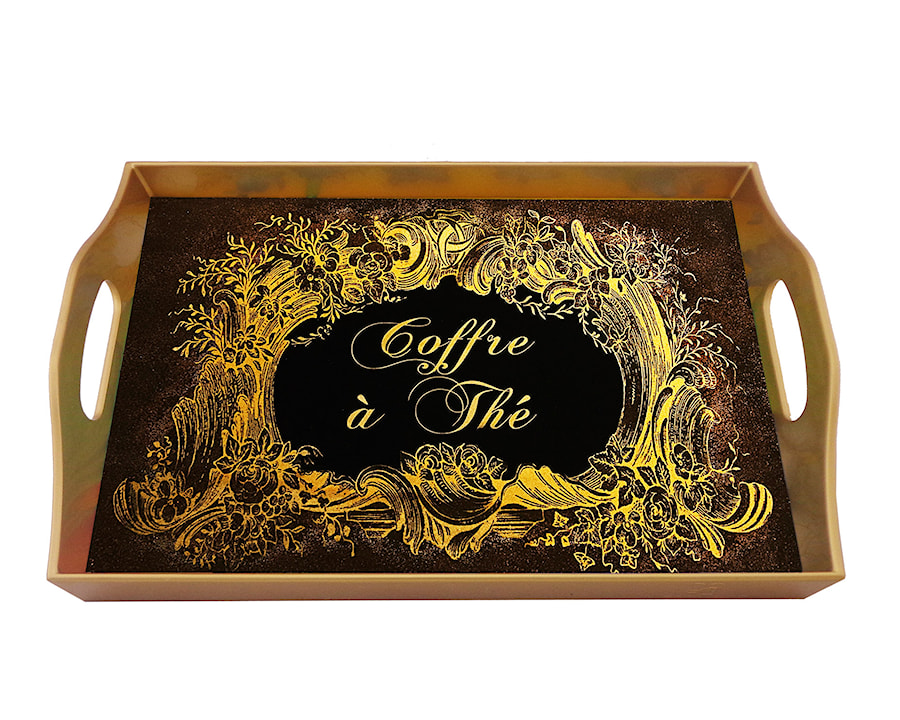 Rectangular serving tray - Coffre à thé - COQ-05-AZS - zdjęcie od Ducoteduparc