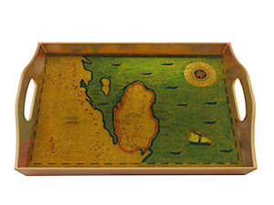 Rectangular serving tray - Old map : Qatar - QAT-05-AZS - zdjęcie od Ducoteduparc