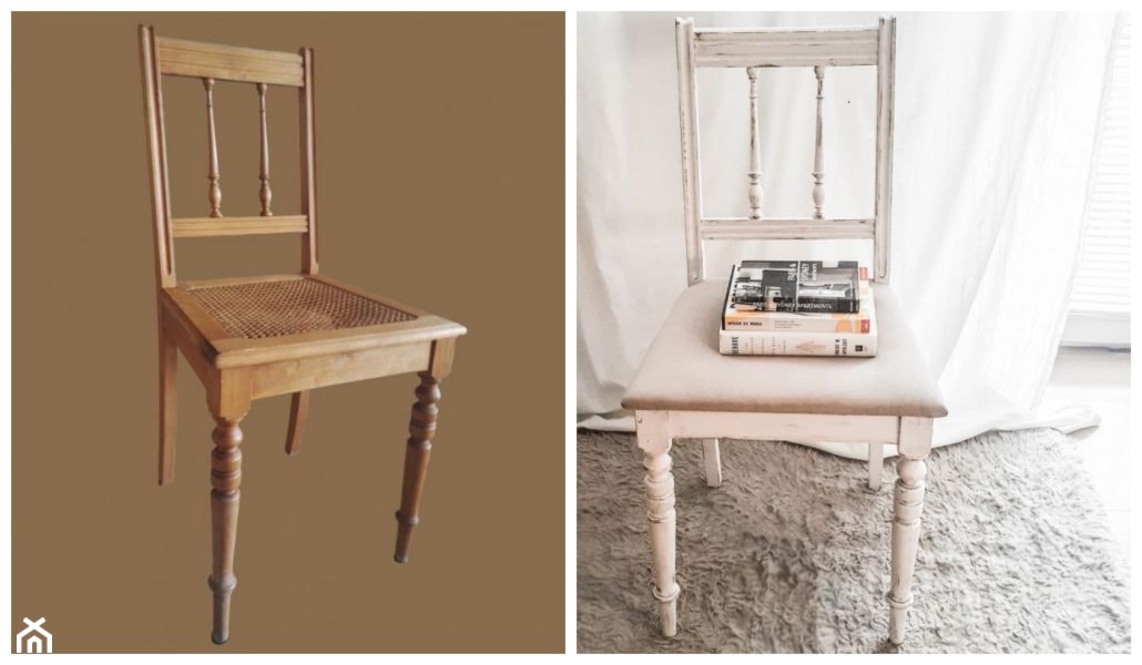 Metamorfoza krzesła - przed i po - zdjęcie od Perler Design - Homebook