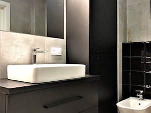 Przytulny industrial - realizacja projeku na Lipie Piotrowskiej - cz.3 łazienka - Mała bez okna z lustrem łazienka, styl nowoczesny - zdjęcie od DekoDeko
