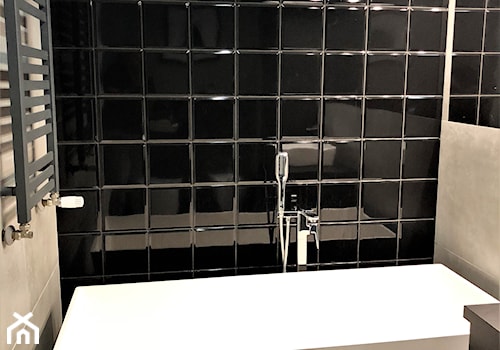 Przytulny industrial - realizacja projeku na Lipie Piotrowskiej - cz.3 łazienka - Mała bez okna z lustrem z punktowym oświetleniem łazienka, styl nowoczesny - zdjęcie od DekoDeko