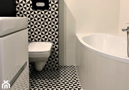 Realizacja - 2,6 m2 łazienka na wrocławskim Grabiszynie - Mała na poddaszu łazienka, styl nowoczesny - zdjęcie od DekoDeko