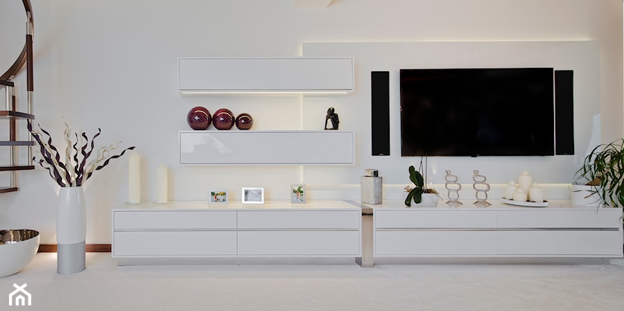 Sypialnia meble wykonane z matealu - Mały beżowy salon, styl nowoczesny - zdjęcie od CyglerStyl