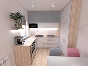 Kuchnia połączona z salonem w stylu skandynawskim. - zdjęcie od House-Design