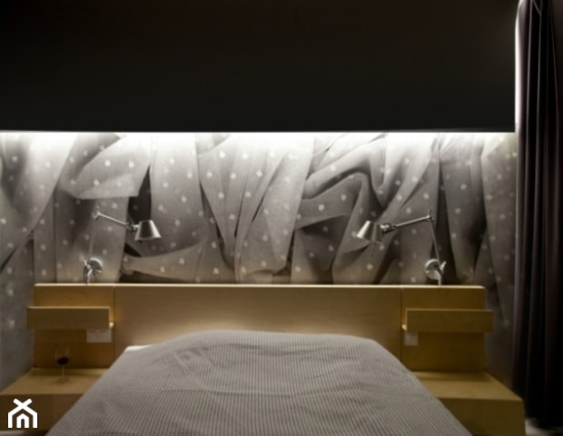sypialnia - tapeta z przeskalowanym motywem koronki - zdjęcie od Novadesign - Homebook