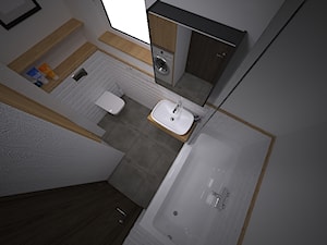 Łazienka w bieli - widok z góry - zdjęcie od Proste Rzeczy - aranżacja i projektowanie wnętrz