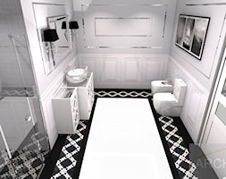Łazienka w stylu Hampton's - Duża na poddaszu bez okna z lustrem łazienka, styl glamour - zdjęcie od Archi-Ann - Homebook