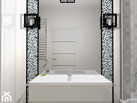 Aranżacje wnętrz - Łazienka: Elegancka łazienka projekt i realizacja - Mała bez okna łazienka - Archi-Ann. Przeglądaj, dodawaj i zapisuj najlepsze zdjęcia, pomysły i inspiracje designerskie. W bazie mamy już prawie milion fotografii!