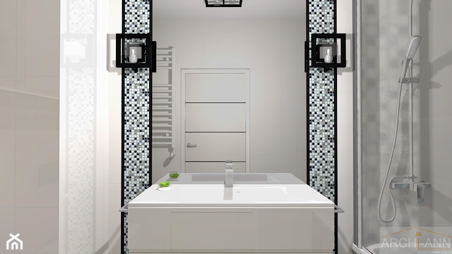 Elegancka łazienka projekt i realizacja - Mała bez okna łazienka - zdjęcie od Archi-Ann
