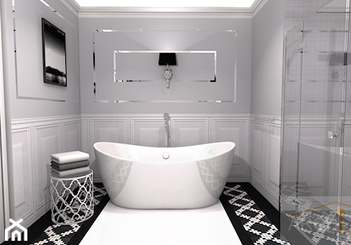 Łazienka w stylu Hampton's - Średnia bez okna łazienka, styl glamour - zdjęcie od Archi-Ann