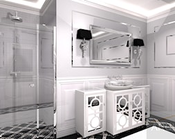 Łazienka w stylu Hampton's - Duża bez okna z lustrem łazienka, styl glamour - zdjęcie od Archi-Ann - Homebook