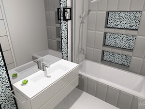 Elegancka łazienka projekt i realizacja - Mała na poddaszu bez okna z lustrem łazienka - zdjęcie od Archi-Ann