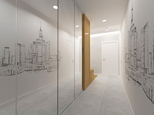 Projekt wnętrza mieszkania w Warszawie - Średni biały hol / przedpokój - zdjęcie od EWMAarchitekci