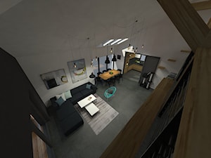projekt wnętrza domu w Kolonii Serniki - Salon, styl industrialny - zdjęcie od EWMAarchitekci
