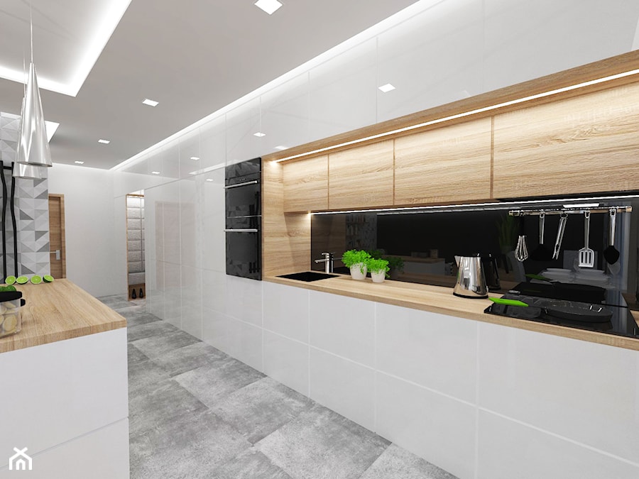 Projekt wnętrza mieszkania w Warszawie 55 m2 - Kuchnia - zdjęcie od EWMAarchitekci