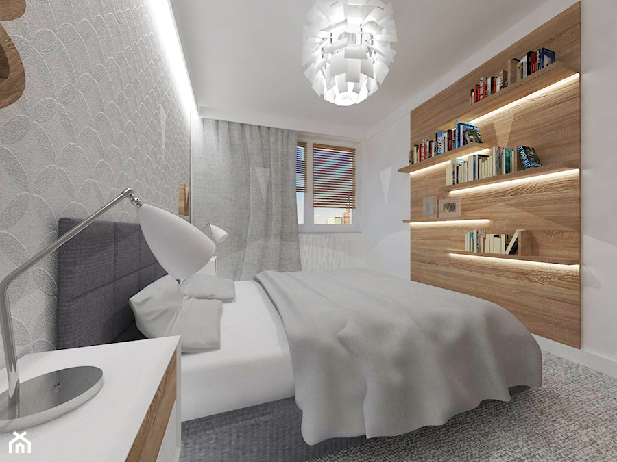 Projekt wnętrza mieszkania w Warszawie 55 m2 - Sypialnia - zdjęcie od EWMAarchitekci