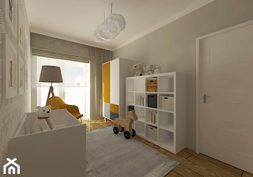 Projekt wnętrza mieszkania w Warszawie - Średni szary pokój dziecka dla niemowlaka dla chłopca dla dziewczynki - zdjęcie od EWMAarchitekci