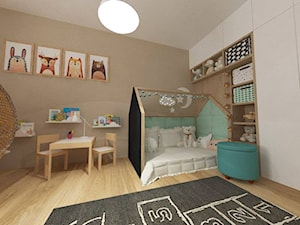 Projekt wnętrza mieszkania w Lublinie 57 m2 - Średni szary pokój dziecka dla dziecka dla chłopca dla dziewczynki - zdjęcie od EWMAarchitekci