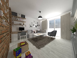 Projekt wnętrza mieszkania w Lublinie 57 m2 - Salon - zdjęcie od EWMAarchitekci