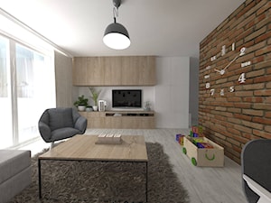 Projekt wnętrza mieszkania w Lublinie 57 m2 - Salon - zdjęcie od EWMAarchitekci