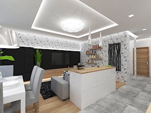 Projekt wnętrza mieszkania w Warszawie 55 m2 - Salon - zdjęcie od EWMAarchitekci