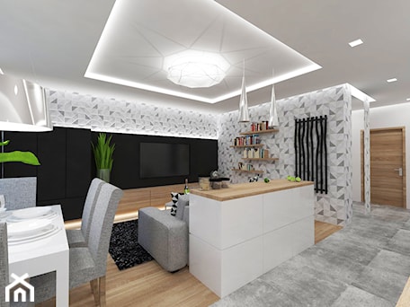 Aranżacje wnętrz - Salon: Projekt wnętrza mieszkania w Warszawie 55 m2 - Salon - EWMAarchitekci. Przeglądaj, dodawaj i zapisuj najlepsze zdjęcia, pomysły i inspiracje designerskie. W bazie mamy już prawie milion fotografii!