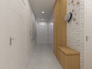 Projekt wnętrza mieszkania w Warszawie - Średni z wieszakiem biały hol / przedpokój - zdjęcie od EWMAarchitekci