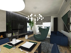 Projekt wnętrza mieszkania w Lublinie 90 m2 - Salon - zdjęcie od EWMAarchitekci