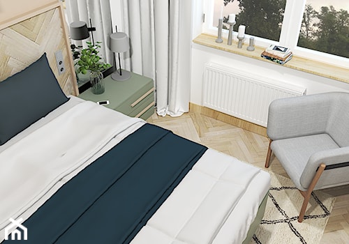Mała beżowa biała sypialnia - zdjęcie od Alternatywne Studio