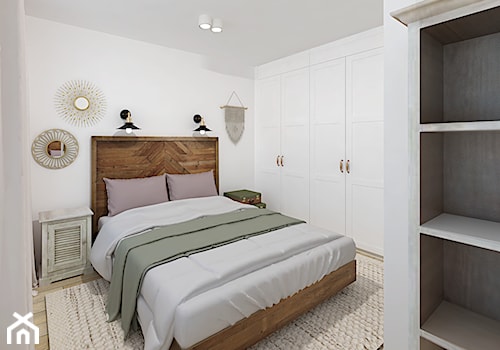 Sopot 38m2 - Mała biała sypialnia, styl prowansalski - zdjęcie od Alternatywne Studio