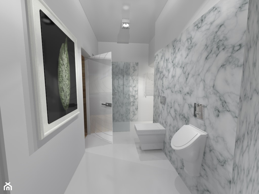 nowoczesna łazienka z wanną wolnostojącą i kabiną prysznicową - zdjęcie od Projektowanie wnętrz Olga Januszkiewicz - Homebook