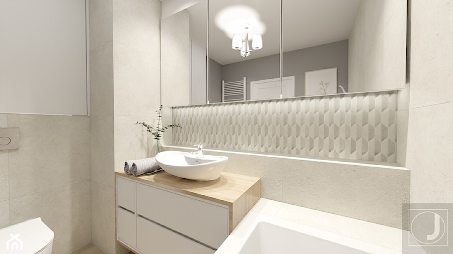 nowoczesna łazienka z wanną - zdjęcie od Projektowanie wnętrz Olga Januszkiewicz