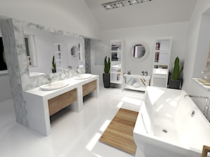 Nowoczesna łazienka z wanną wolnostojącą - zdjęcie od Projektowanie wnętrz Olga Januszkiewicz