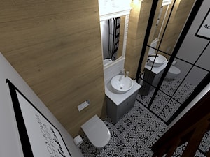 Domowa strefa relaksu - Mała bez okna z lustrem łazienka, styl rustykalny - zdjęcie od Projektowanie wnętrz Olga Januszkiewicz
