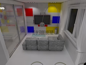 Wnętrze a'la Mondrian - Salon, styl minimalistyczny - zdjęcie od Pracownia Projektowa Studio Wnętrze