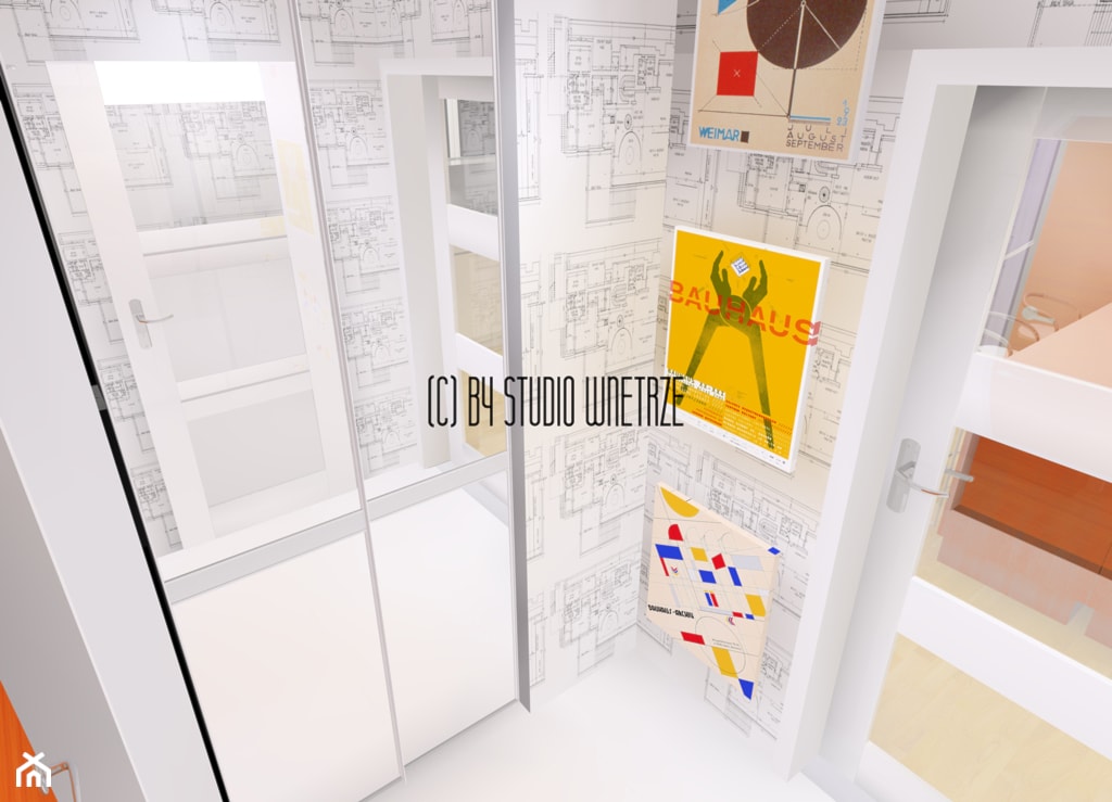 Wnętrze a'la Mondrian - Hol / przedpokój, styl minimalistyczny - zdjęcie od Pracownia Projektowa Studio Wnętrze - Homebook