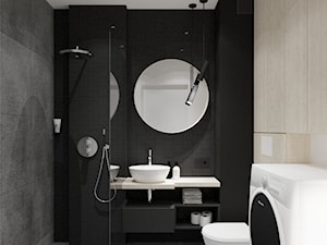 Mieszkanie w Wieliczce | Królewskie Tarasy - Średnia bez okna z pralką / suszarką z punktowym oświetleniem łazienka, styl nowoczesny - zdjęcie od STUDIO KUGO