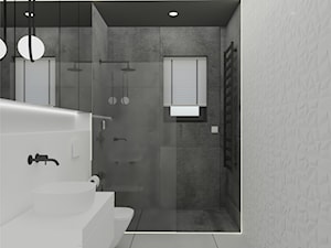 Dom w Siewierzu - Średnia z punktowym oświetleniem łazienka z oknem, styl minimalistyczny - zdjęcie od STUDIO KUGO